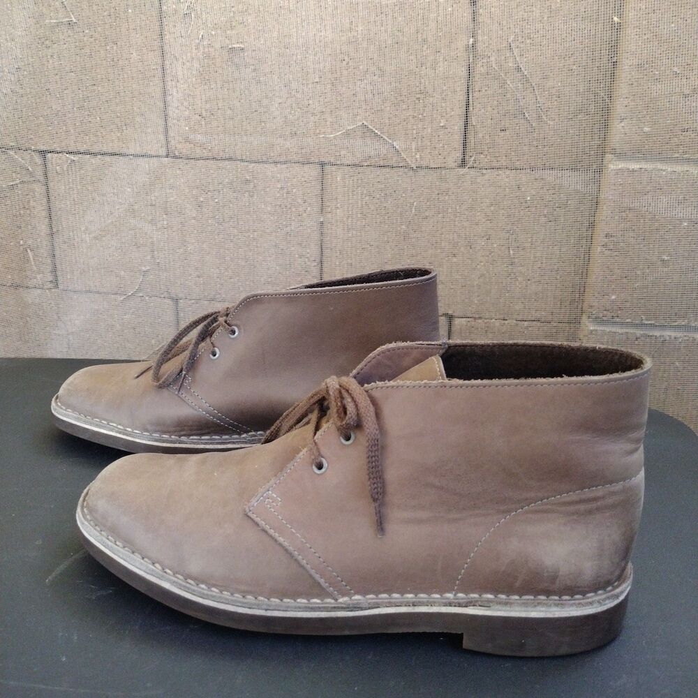 Clarks Chukka Boots Mens Sz 8 M Buschacre 2 Brown Leather Lace Up Ankle 15522